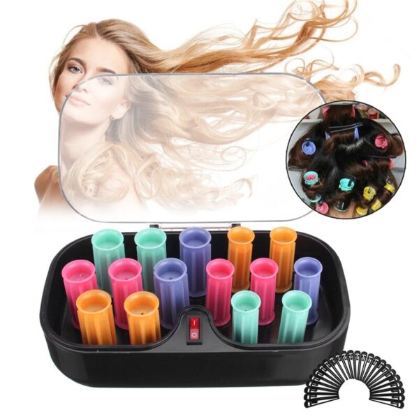 1 Set 23/27mm Electric Heating Pear Ceramic Hot Magic Hair Curlers Rollers Set Dry&Wet Hair Bendy Sticks Tube Hairstyling Tool