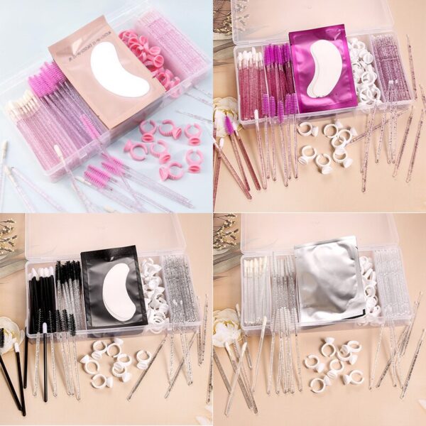 Eyelash Extension Set With Box Lashes Micro Brush Tape Glue Ring Eye Pad Disposable Mascara Applicator Eyelashes Tool - Image 3