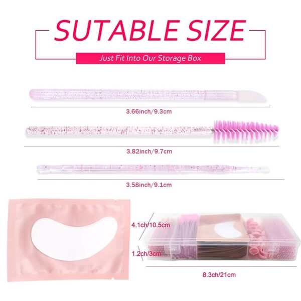 Eyelash Extension Set With Box Lashes Micro Brush Tape Glue Ring Eye Pad Disposable Mascara Applicator Eyelashes Tool - Image 5