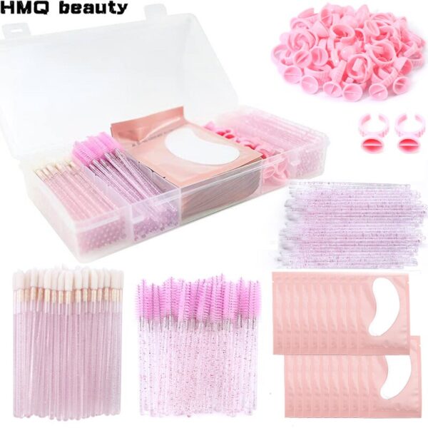 Eyelash Extension Set With Box Lashes Micro Brush Tape Glue Ring Eye Pad Disposable Mascara Applicator Eyelashes Tool - Image 6