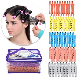 Perm Rods and 100 Pieces 5 Sizes Hair Rollers with Hair Cold Wave Rods Hair Curler for Women Long Short Hair（With bag）