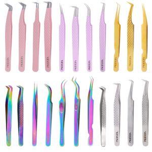 Veyes Inc Eyelash Extensions Tweezers Veyelash Professional 90 Degree Tweezers for Volume Stainless steel 3D Accurate Closure