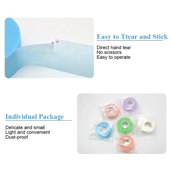 Wendy 6/12/18/24 Pcs Eyelash Extensions Tapes Reusable Colorful Soft Non-woven Breathable Adhesive Tape for Lashes Makeup Tools - Image 3